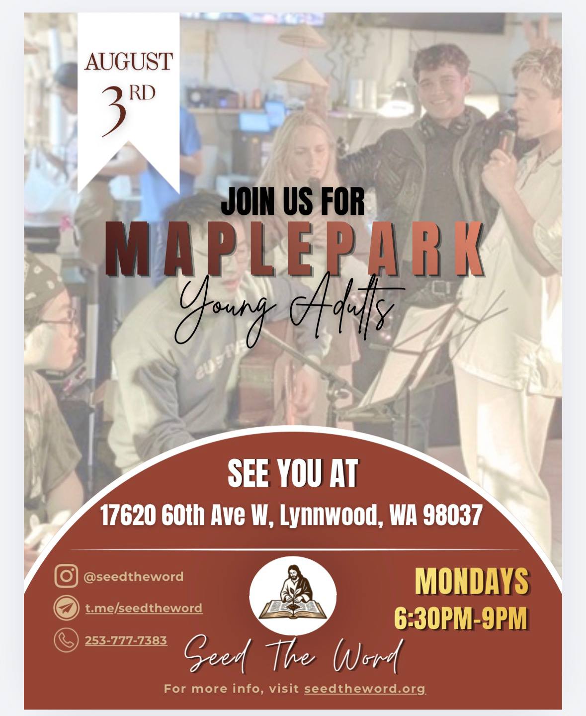 Young Adults Service — Mondays at Maple Park