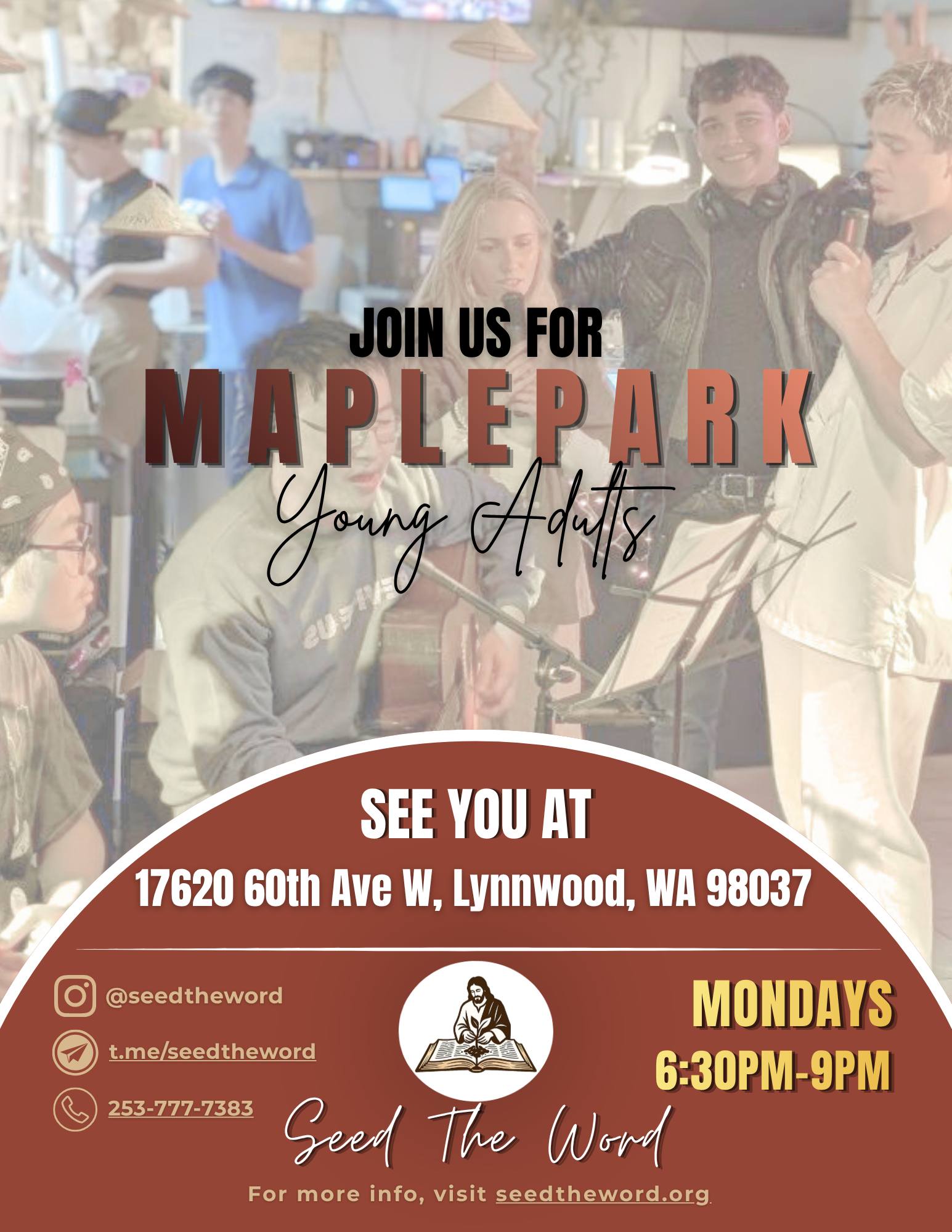 Young Adults Service — Mondays at Maple Park